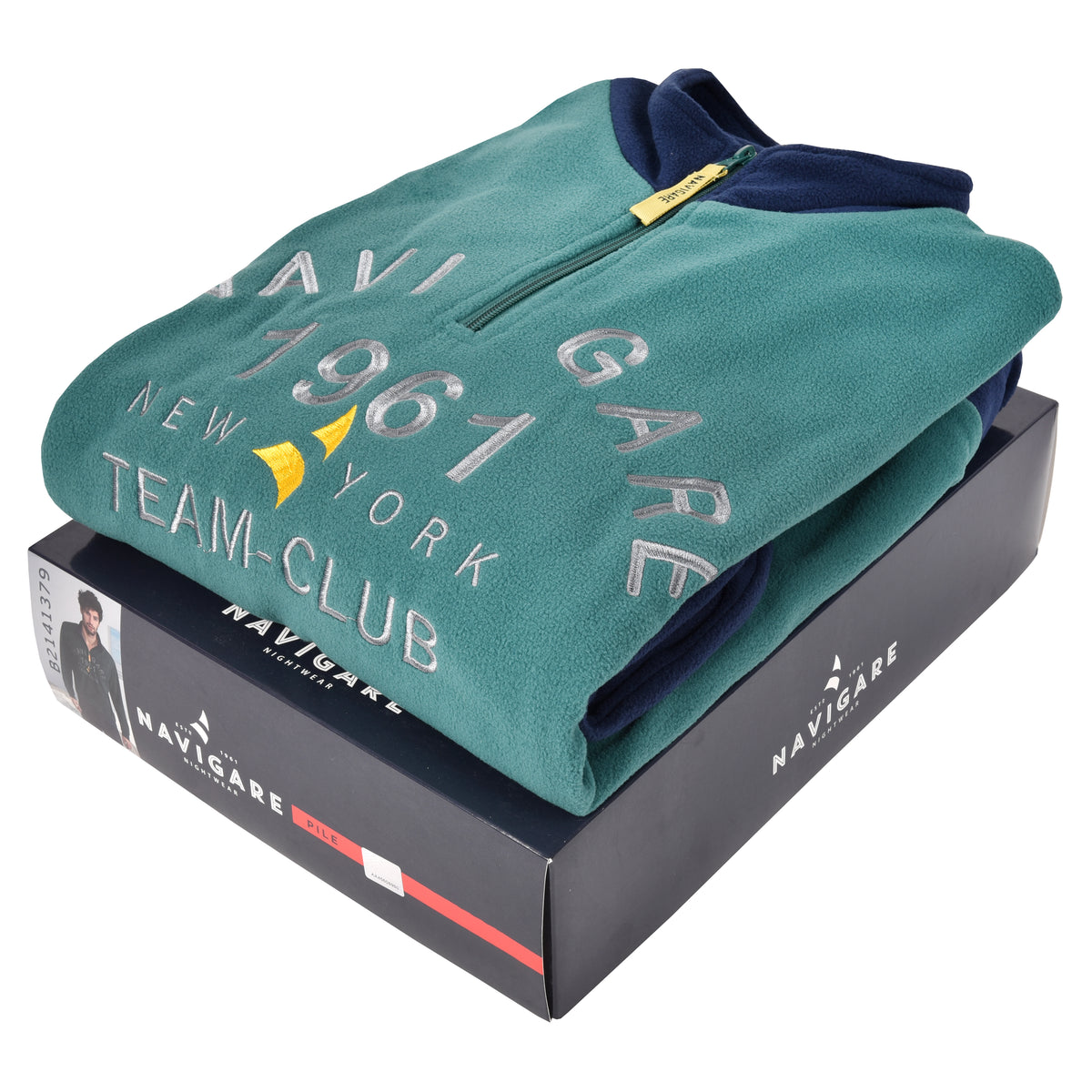 Tuta a collo alto uomo in pile verde blu calda e comoda Navigare B 2141379