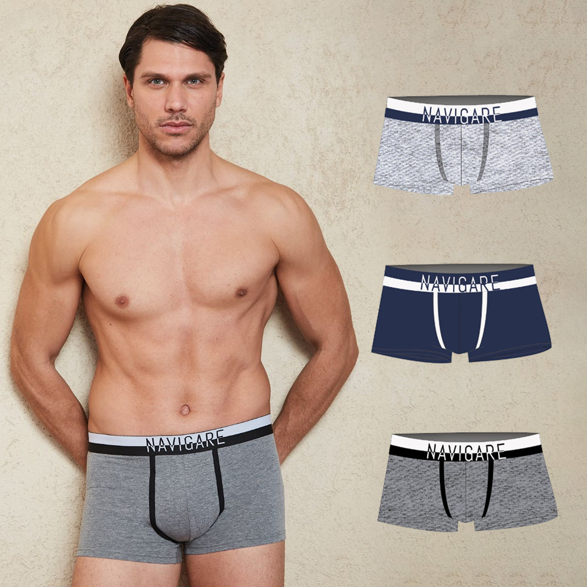 Boxer Navigare uomo B21242Z elastico logato 3 pezzi