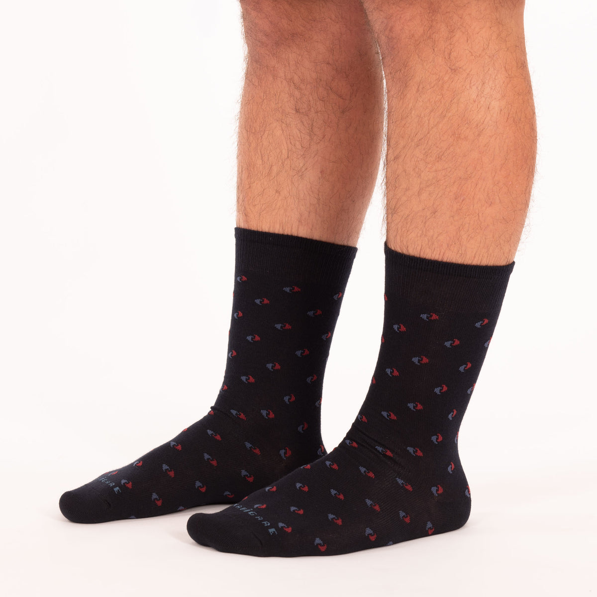 Calze corte uomo caldo cotone Navigare B2MS207 blu fantasia 3 pz