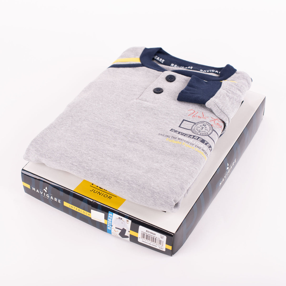 Pigiama bambino ragazzo Navigare 215625 caldo cotone grigio melange