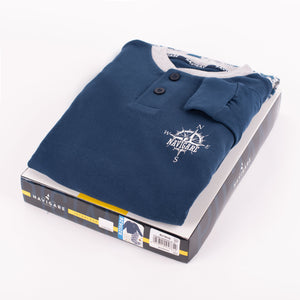 Pigiama bambino ragazzo Navigare 215626 caldo cotone blu