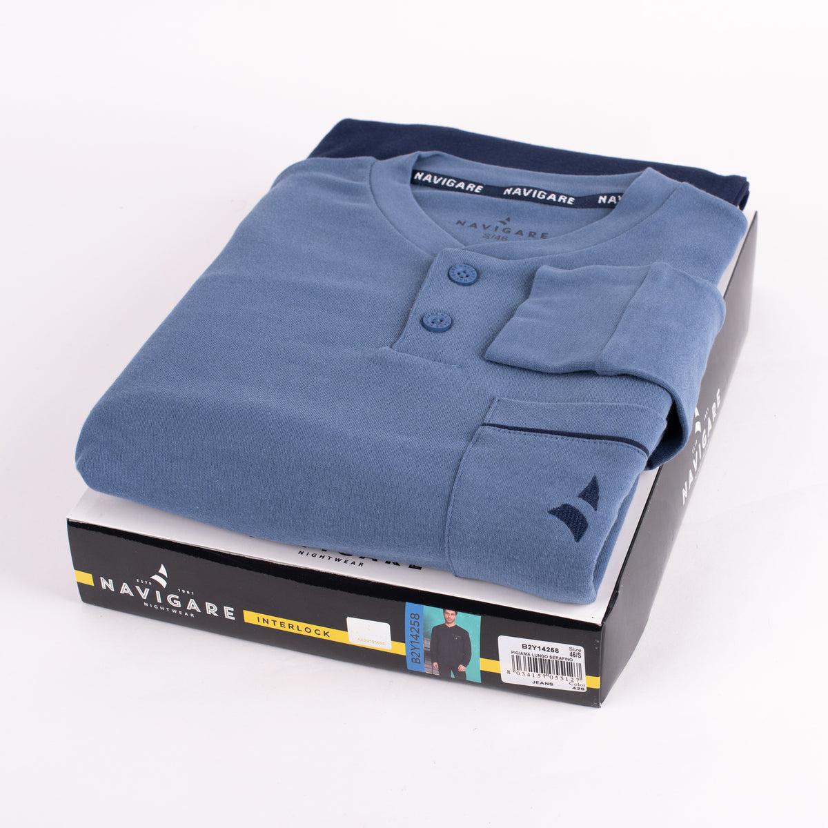 Pigiama uomo Navigare caldo cotone 14258 invernale jeans