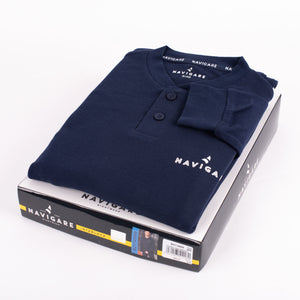 Pigiama uomo Navigare 14589 lungo invernale caldo cotone navy