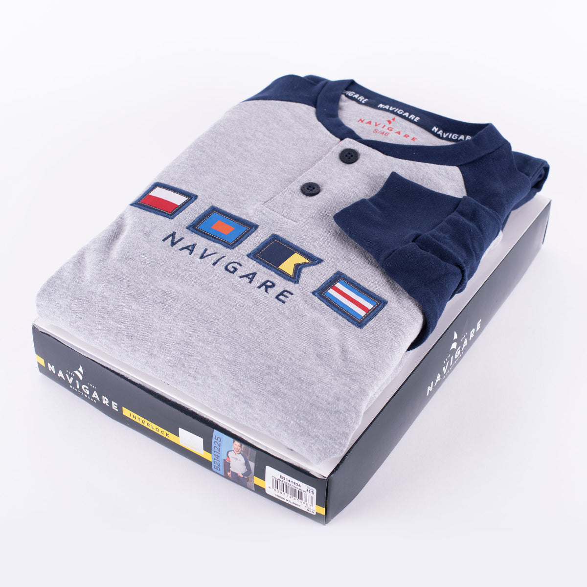 Pigiama uomo Navigare caldo cotone invernale 2141225 grigio