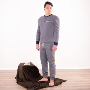 Pigiama uomo Navigare caldo cotone invernale 2141227 grigio