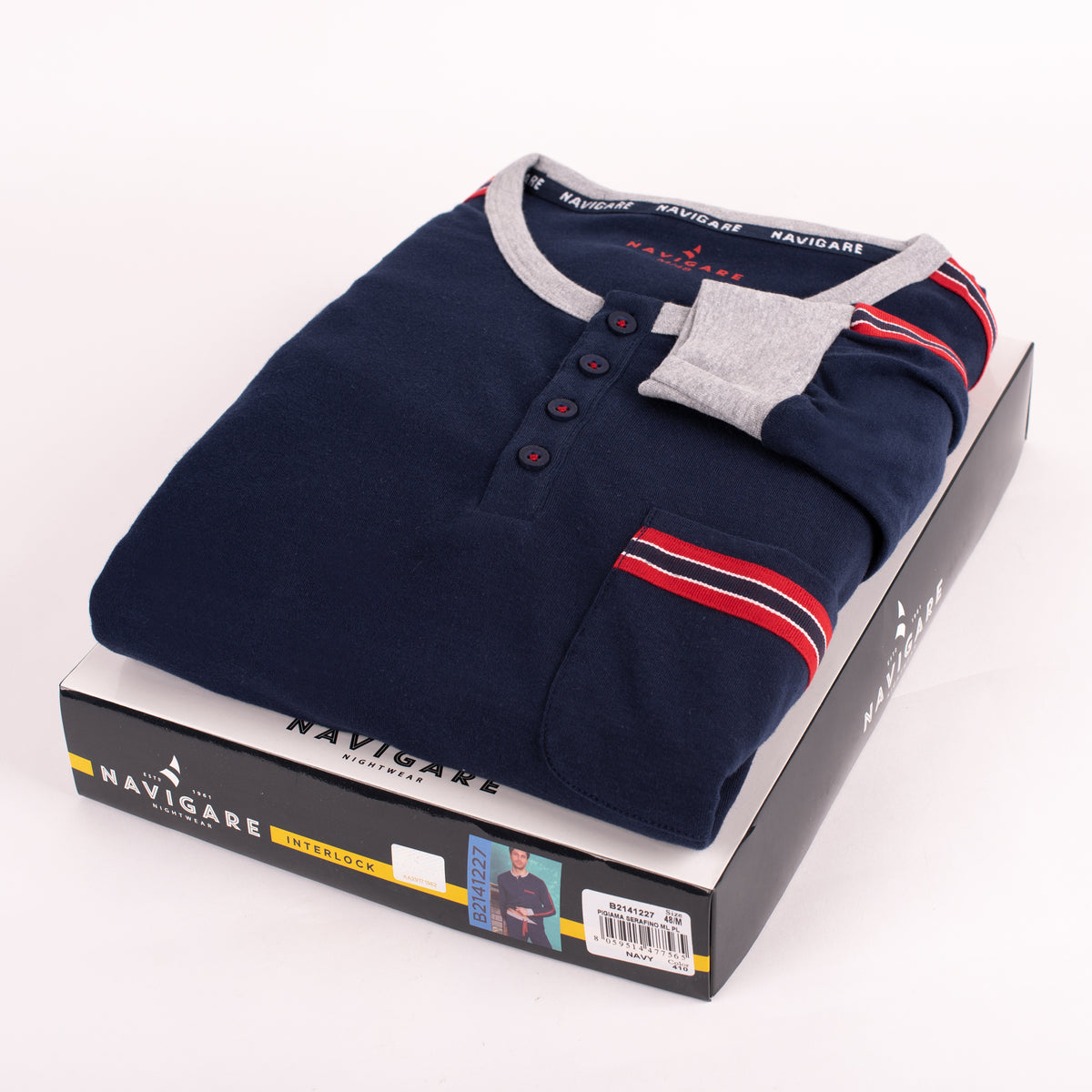 Pigiama uomo Navigare caldo cotone invernale 2141227 blu