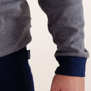 Pigiama uomo Navigare caldo cotone grigio blu 2141233