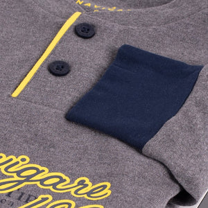 Pigiama uomo Navigare caldo cotone grigio blu 2141233
