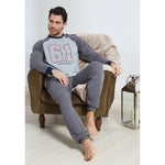 Pigiama uomo Navigare caldo cotone grigio 2141239