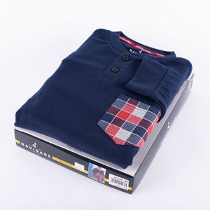 Pigiama uomo Navigare caldo cotone invernale 2141240 navy