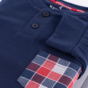 Pigiama uomo Navigare caldo cotone invernale 2141240 navy