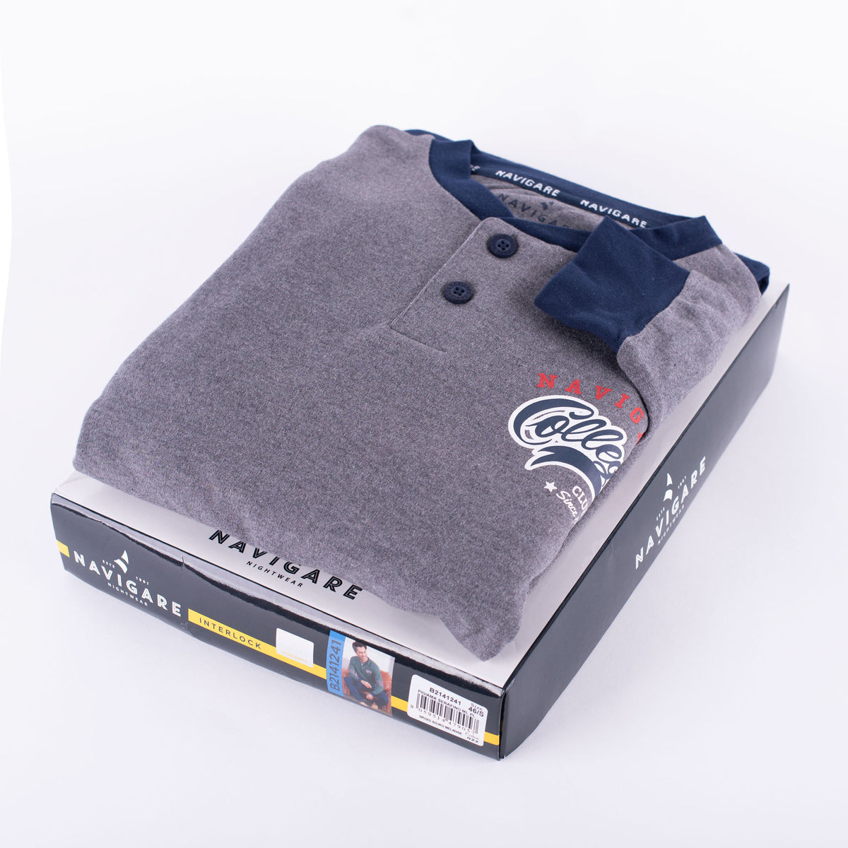 Pigiama uomo Navigare caldo cotone invernale 2141241 grigio