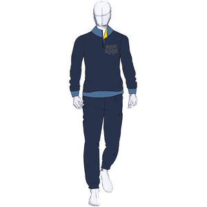 Pigiama Uomo pile caldissimo Navigare 2141262 mezza zip blu