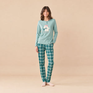 Pigiama donna con barboncino caldo cotone Noidinotte FA9742