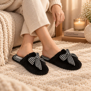 Pantofola in pelliccia con fiocco Noidinotte PF3294