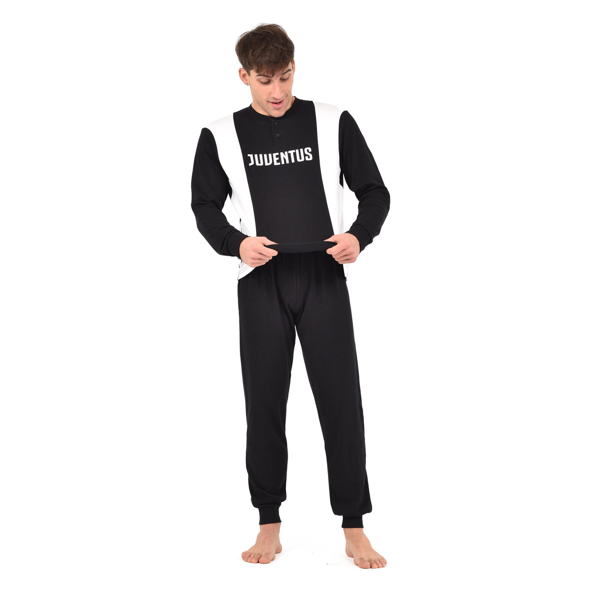 Pigiama uomo serafino Juventus in caldo cotone T10 1040