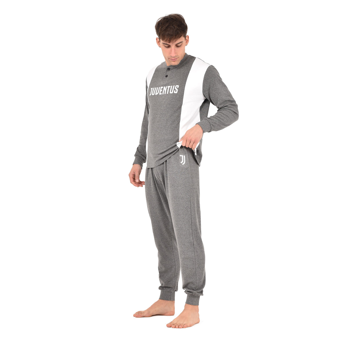 Pigiama uomo serafino Juventus in caldo cotone T10 1040