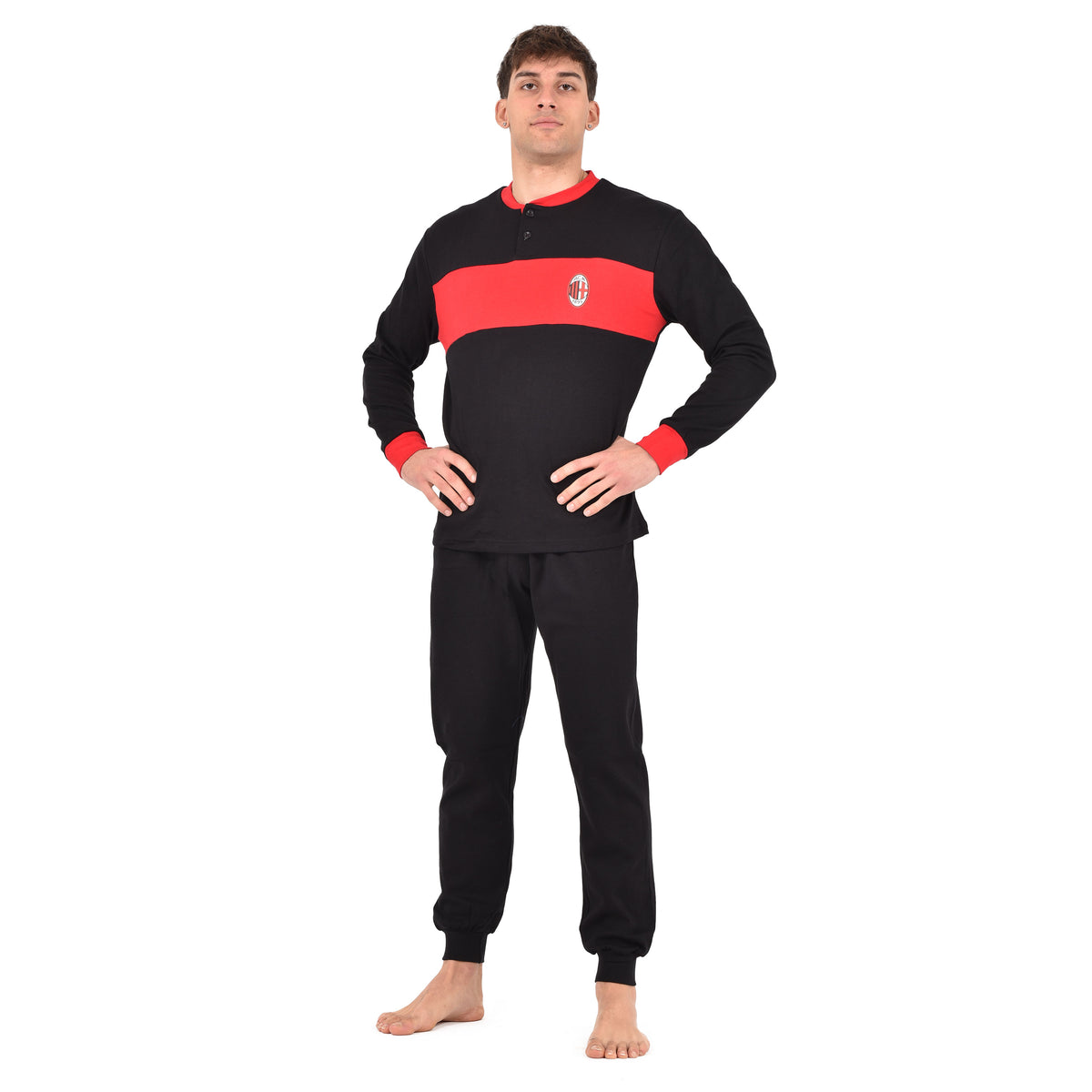 Pigiama uomo AC Milan in caldo cotone T10 1010