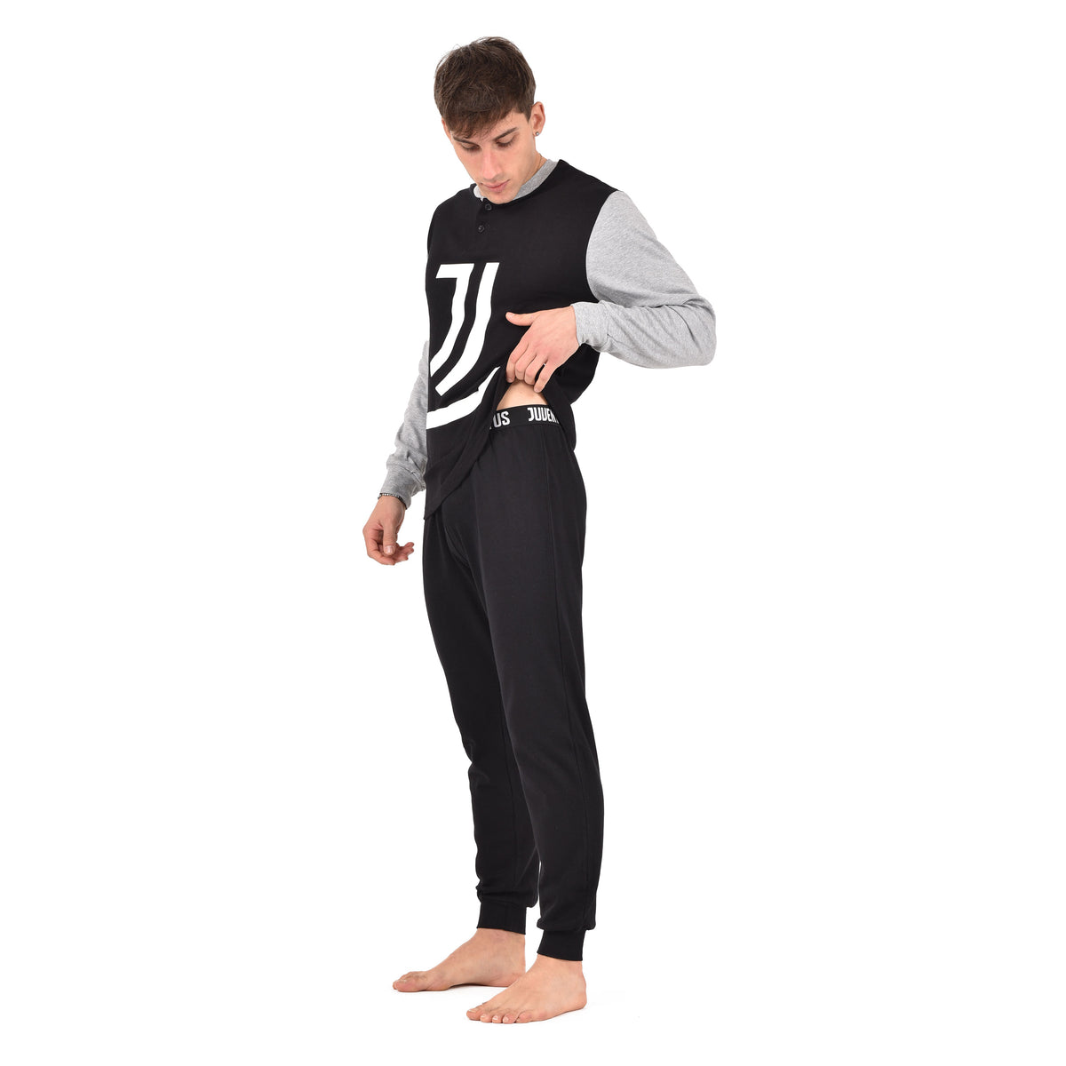 Pigiama uomo serafino Juventus in caldo cotone T10 1035