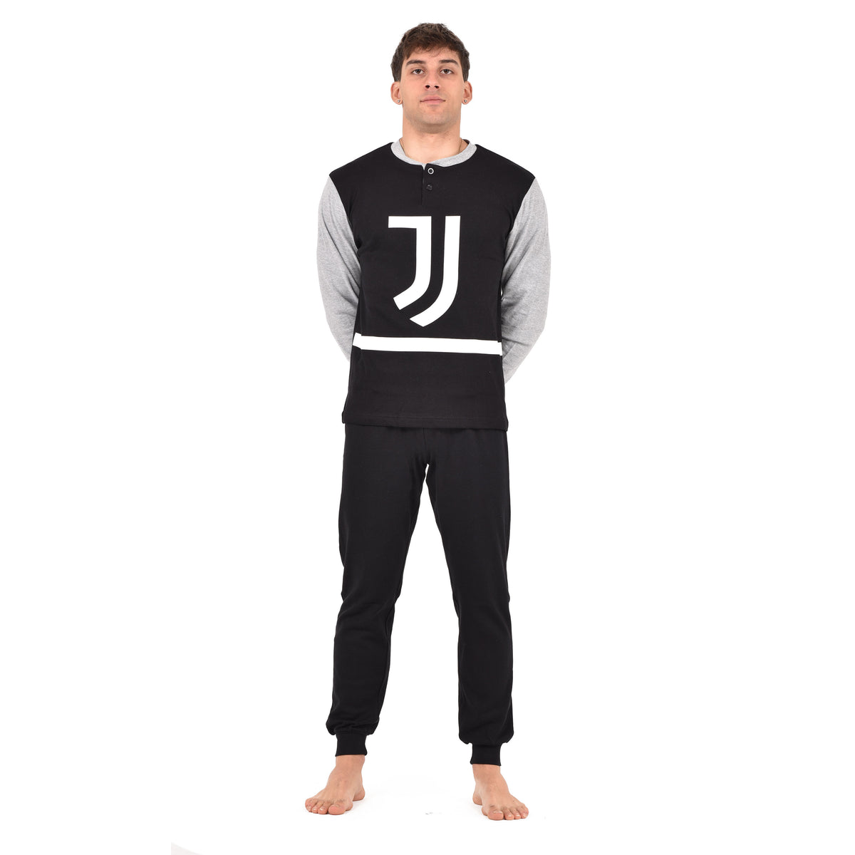 Pigiama uomo serafino Juventus in caldo cotone T10 1035