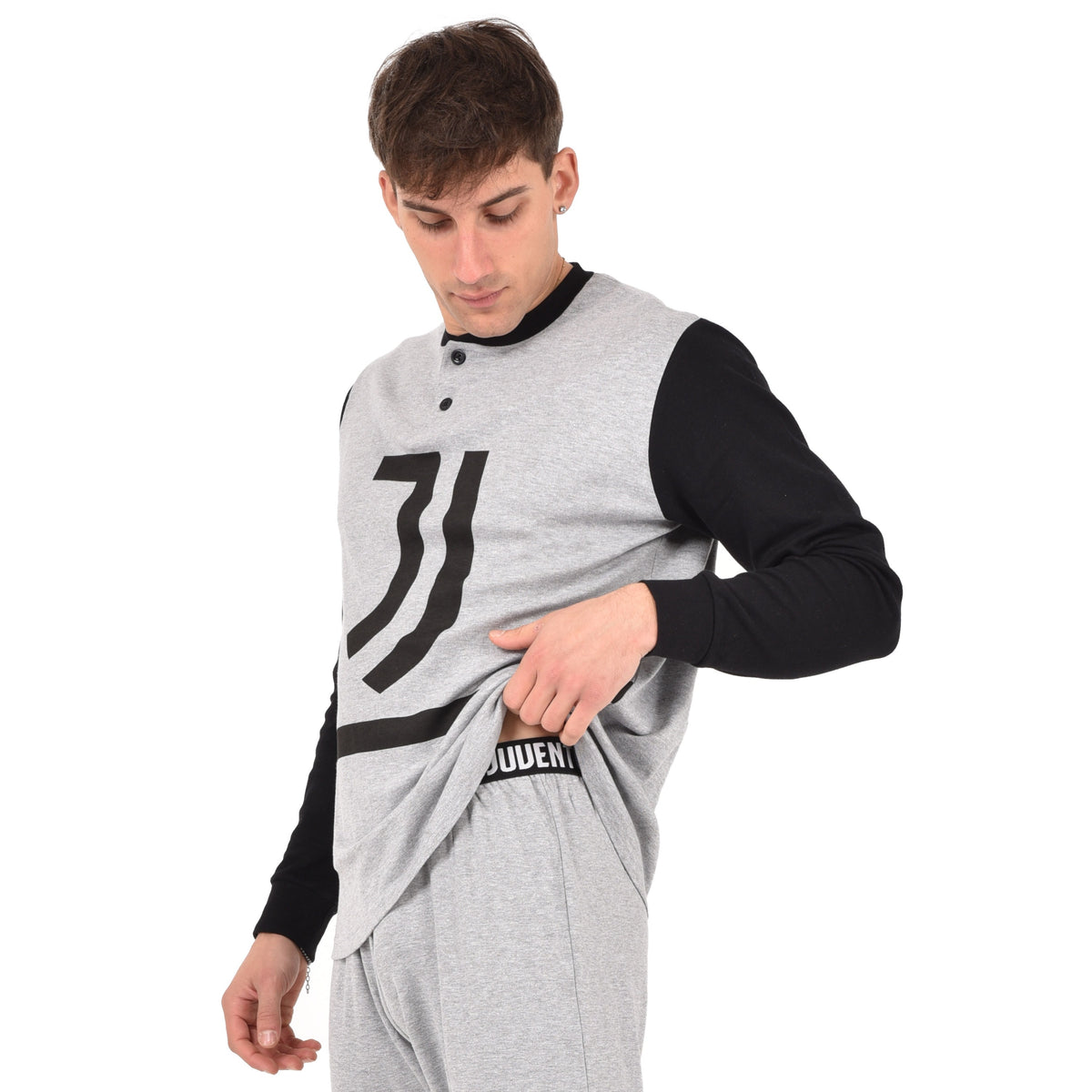 Pigiama uomo serafino Juventus in caldo cotone T10 1035