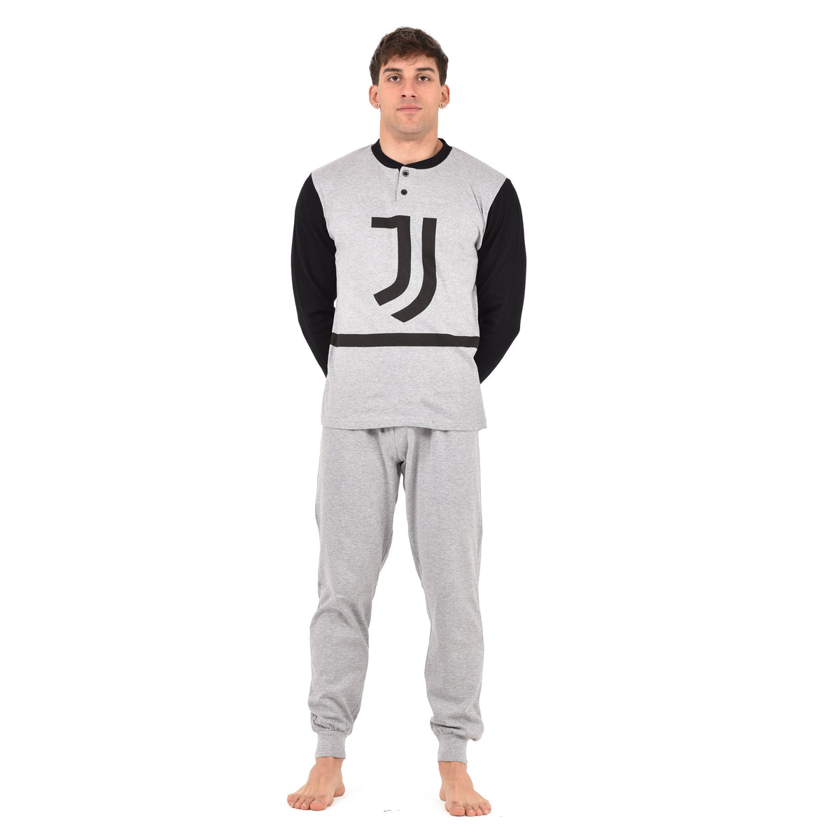 Pigiama uomo serafino Juventus in caldo cotone T10 1035