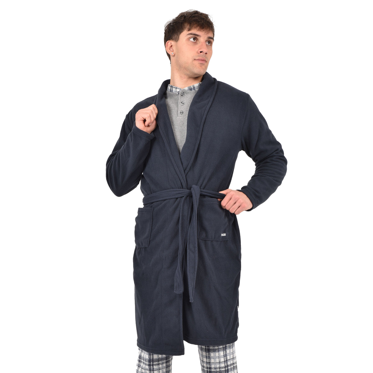 Vestaglia uomo in pile coral lunga con cinta Irge 1871