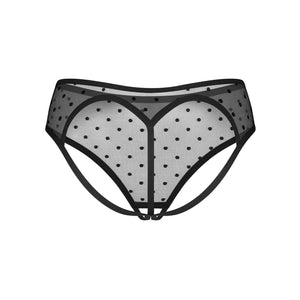 Slip vita alta a pois cavallo aperto con laccetti Obsessive Nuites