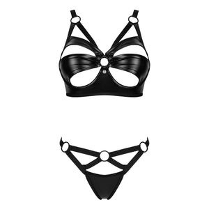 Set reggiseno con ferretto + perizoma ecopelle Obsessive Armares