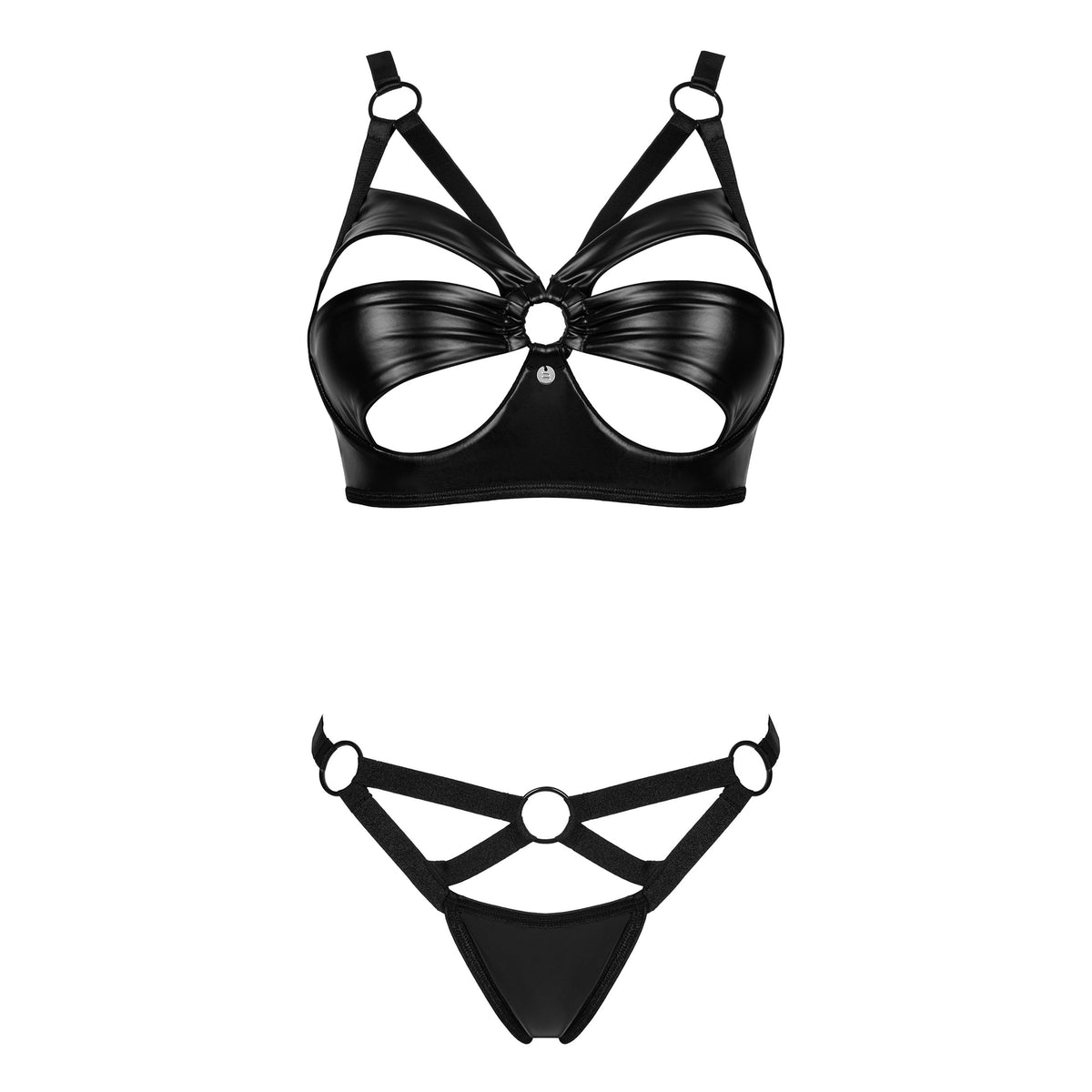 Set reggiseno con ferretto + perizoma ecopelle Obsessive Armares