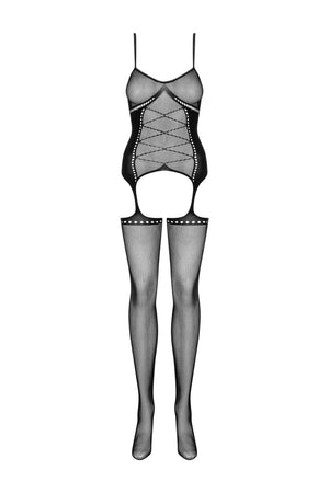Bodystocking tutina sexy a rete Obsessive G314 cavallo aperto
