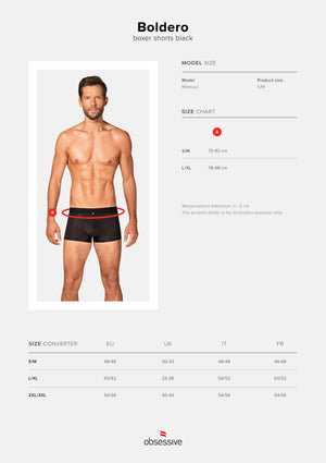 Boxer shorts uomo nero microfibra intimo sexy Boldero Obsessive