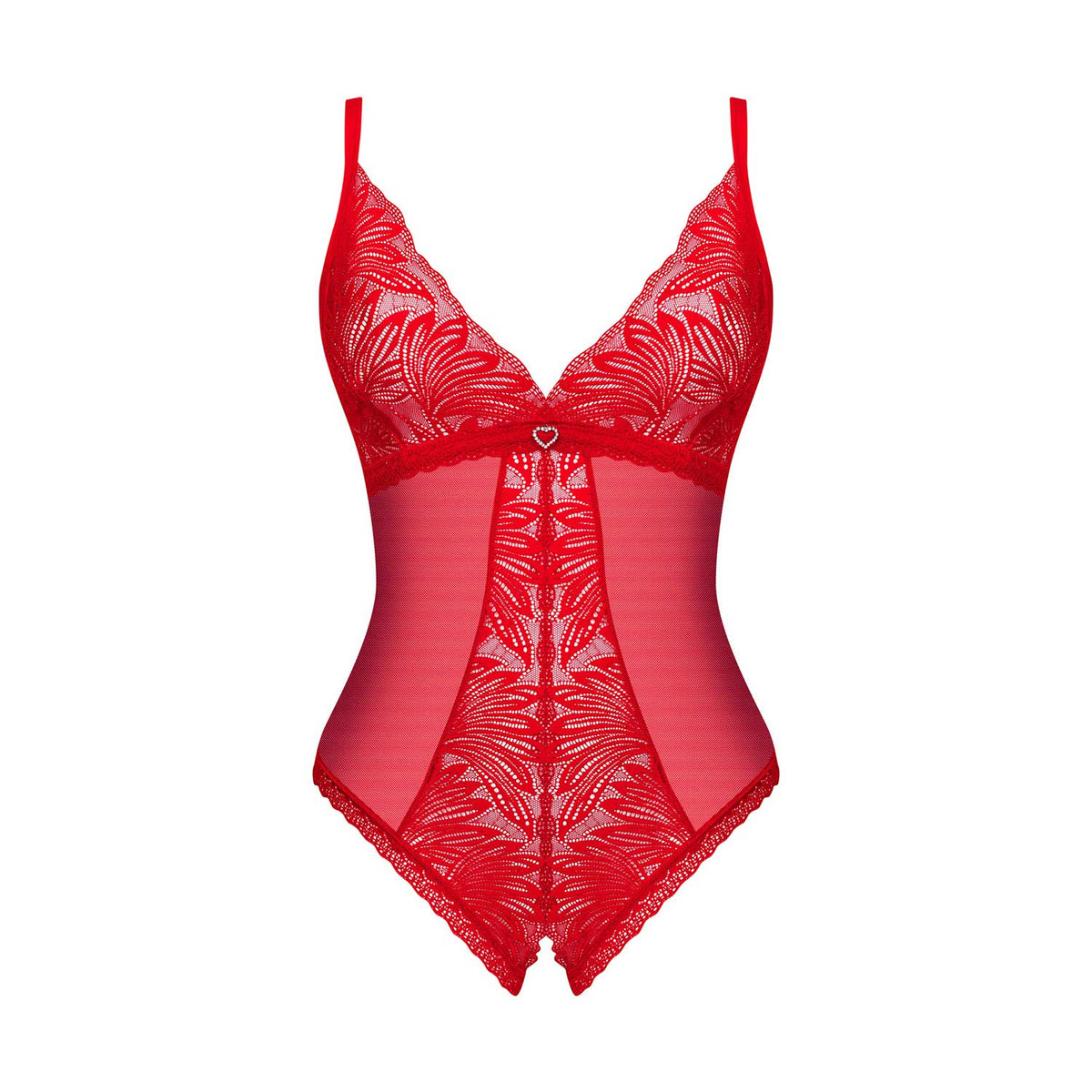 Body rosso cavallo aperto in pizzo senza ferretto Obsessive Chilisa
