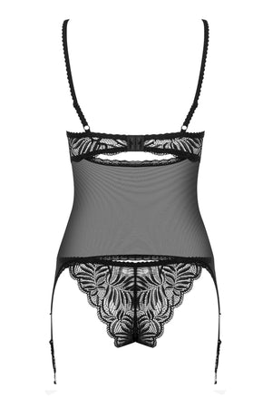 Corsetto con ferretto e reggicalze + brasiliana Contica Obsessive