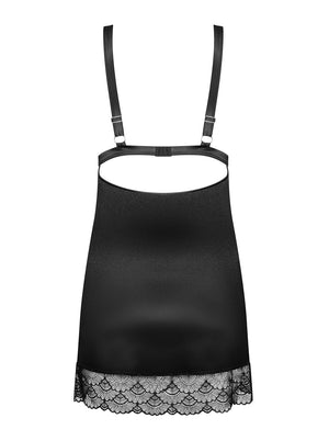 Sottoveste + perizoma sexy pizzo e microfibra Obsessive Eloissa