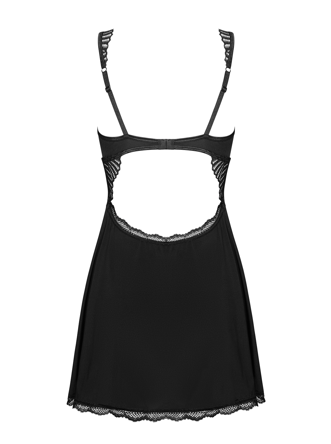 Set babydoll + perizoma Obsessive Klarita nero pizzo