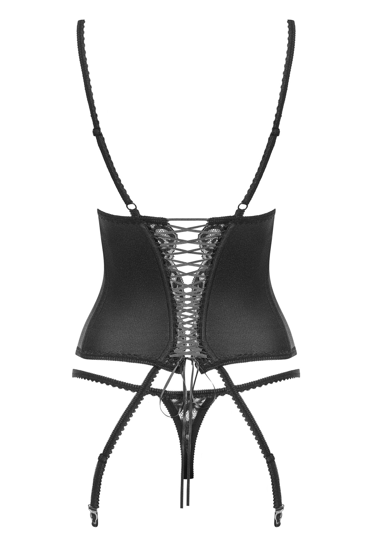 Corsetto con reggicalze + perizoma in pizzo Obsessive Laluna