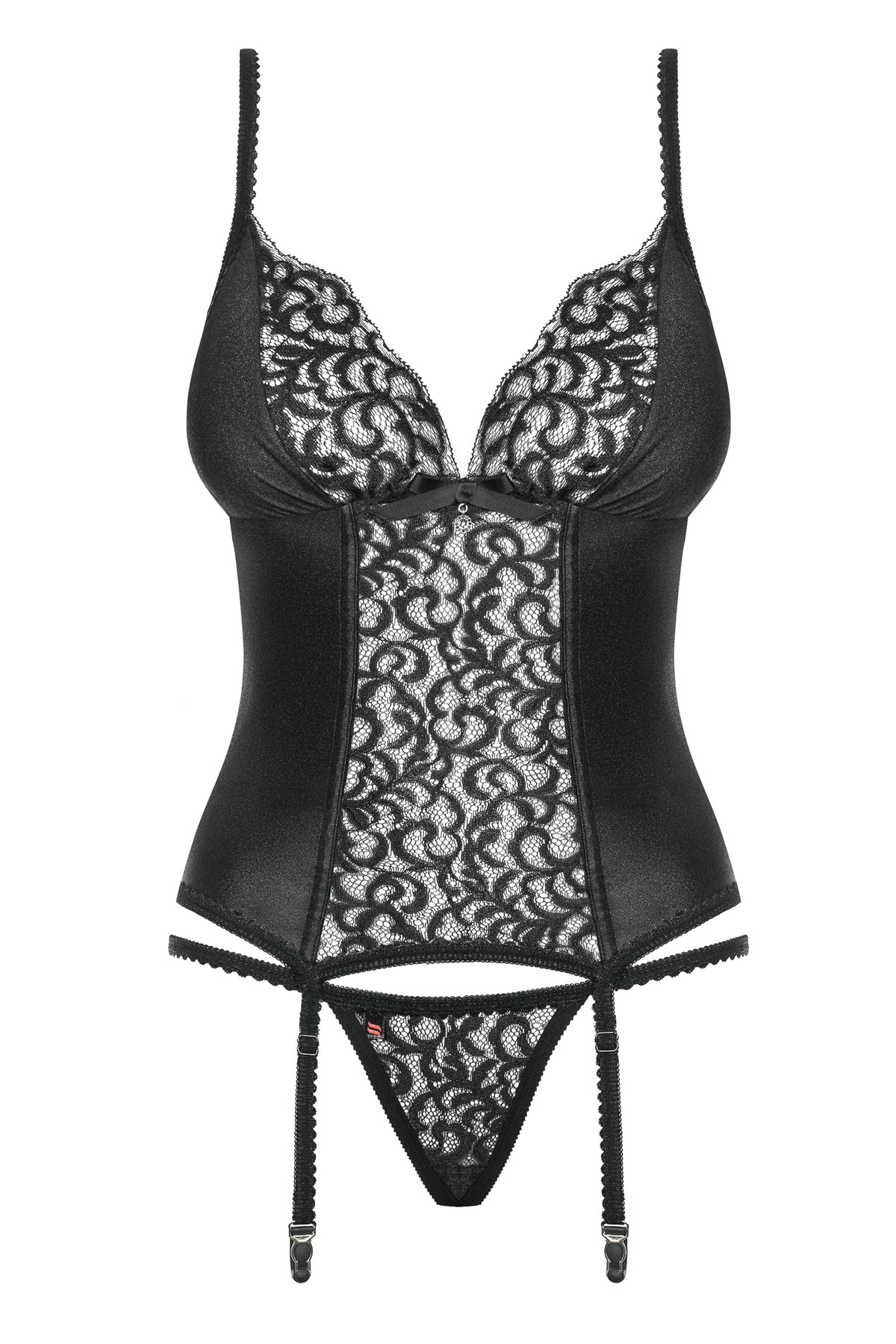 Corsetto con reggicalze + perizoma in pizzo Obsessive Laluna