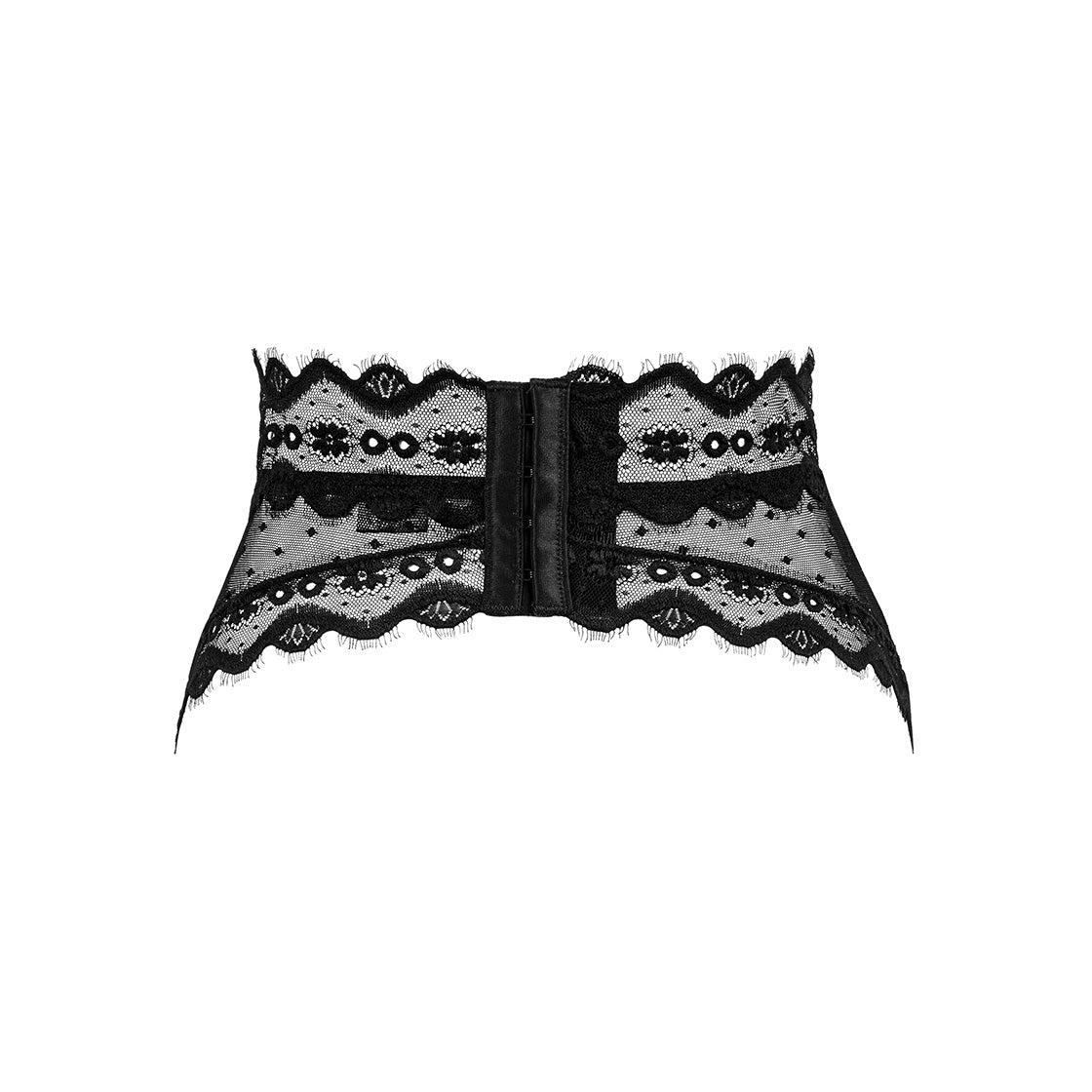 Set reggicalze sexy pizzo + calze nude con balza in pizzo Obsessive Marrbel