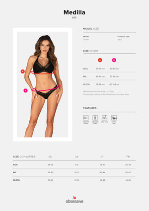 Sexy set 2 pcs reggiseno perizoma Obsessive Medilla 