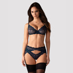 Completino sexy tre pezzi Obsessive Nightly Blue 3-pcs set
