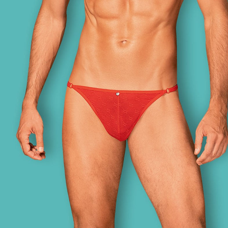 Perizoma uomo rosso vita bassa intimo uomo sexy Obsessiver