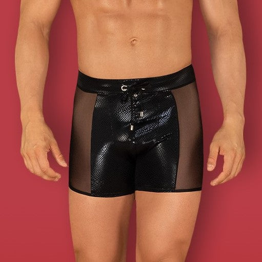 Boxer pantaloncino da bagno uomo effetto pitonato Obsessive Punta negra