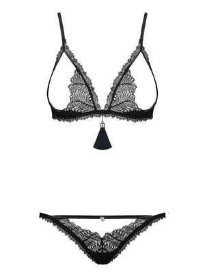 Intimo aperto lingerie Romanesa cupless set Obsessive