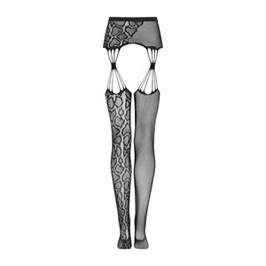 Garter stockings collant reggicalza a rete Obsessive S821 