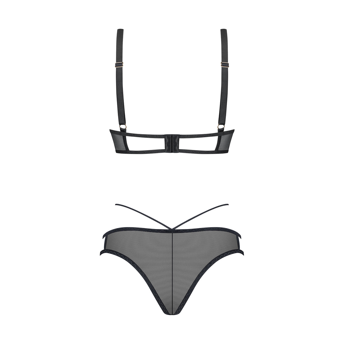 Coordinato slip + reggiseno tulle ricamato Obsessive Vila Blanes bra e panties