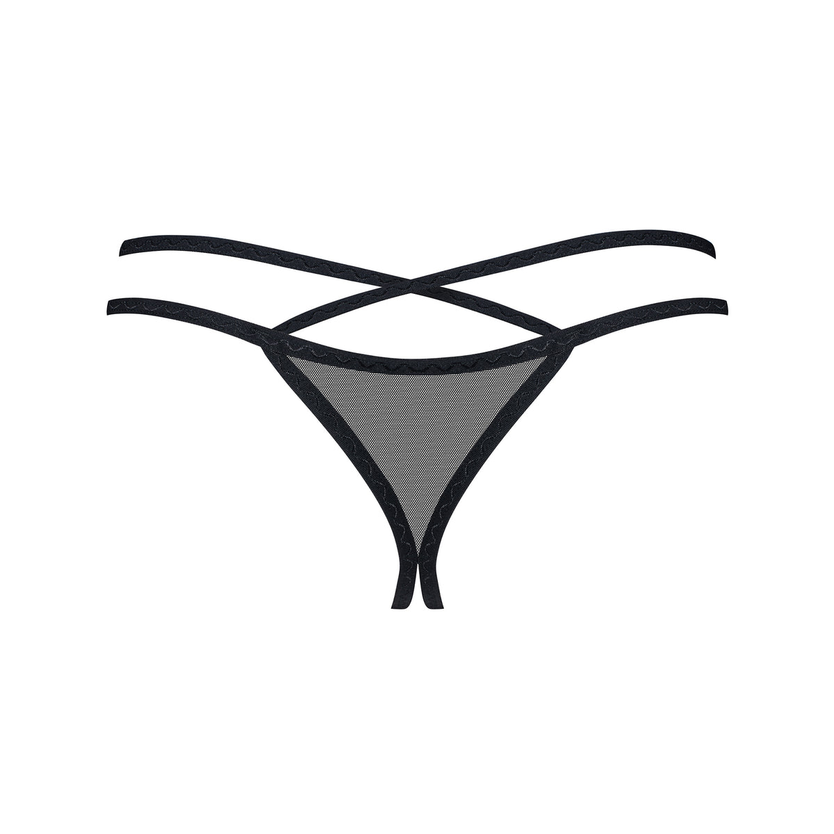 Perizoma cavallo aperto in tulle ricamato Obsessive Vila Blanes crotchless thong 