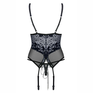 Sexy set corsetto guepiere + perizoma Obsessive 866-cor-1 in pizzo