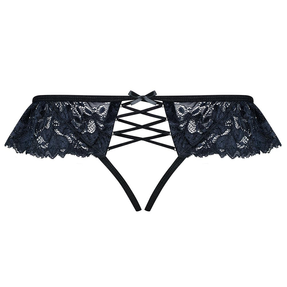 Sexy perizoma Obsessive 866-pac-1 nero cavallo aperto