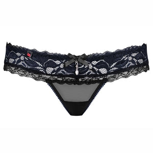 Slip brasiliana Obsessive 866-pan-1 in pizzo nero